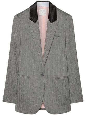 Forte_Forte Velvet Collar Tailored Grey Jacket