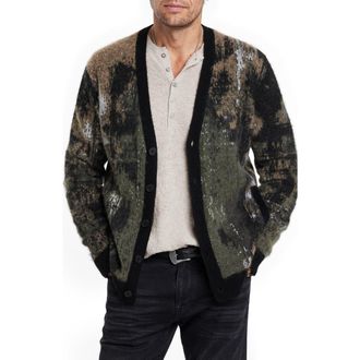 John Varvatos Dio Multicolor Jacquard Cardigan in Teakwood at Nordstrom Rack, Size Medium