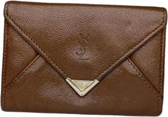Saint Laurent Pre-owned Wallets, female, Brown, Size: ONE SIZE Pre-owned Leather Wallet