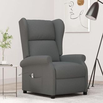 vidaXL Vidaxl - Sill&oacute;n Orejero Reclinable El&eacute;ctrico De Tela Gris Oscuro