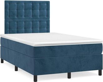 vidaXL Cama Box Spring Con Colch&oacute;n Terciopelo Azul Oscuro 120x190 Cm Vidaxl