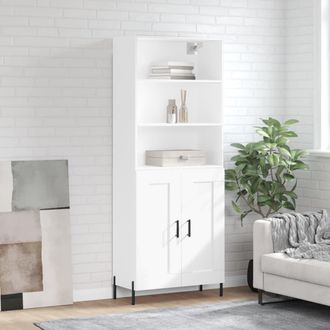 vidaXL Vidaxl - Aparador Alto Madera Contrachapada Blanco 69,5x34x180 Cm