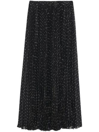 Saint Laurent Plooirok met stippen - Zwart