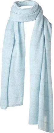 Kinross Cashmere Lurex Stripe Wrap in Surf at Nordstrom
