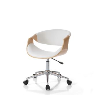 Oresteluchetta Silla de oficina en polipiel blanca al.73/83xl.54xp.55 cm