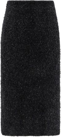 Balenciaga Midi Skirts, female, Black, Size: M Tweed Midi Skirt