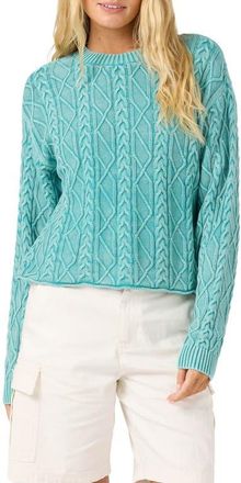 O'Neill Misha Cable Knit Sweater in Agate Green at Nordstrom, Size Xx-Large