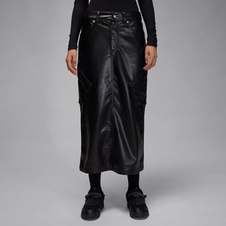Nike Jordan Womens Jordan Flight Chicago Faux Leather Skirt in Black | IO0583-010
