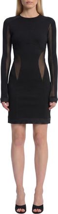The Attico Black Crew Neck Mini Dress
