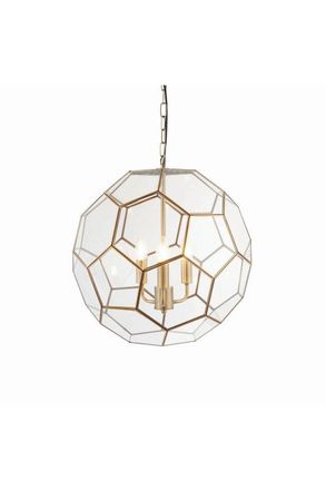 Netlighting Miele 3 Light Spherical Pendant Antique Brass Glass E14 in Gold