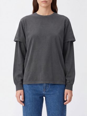 Ganni Long-Sleeved T-Shirt in Recycled Cotton Jersey