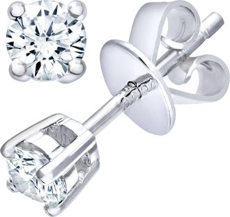 Jewelco London Platinum Round 1/4ct Diamond Solitaire Stud Earrings - PE0AXL1373PTHSI