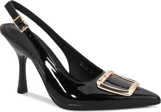 Berness Buckle Slingback Stiletto Pump in Black at Nordstrom Rack, Size 8.5