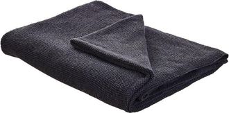 Beliani Manta De Algod&oacute;n Gris Oscuro 130 X 180 Cm Cama Punto De Cruz Tama&ntilde;o Grande Asaka