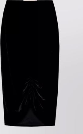 Valentino high waist velvet midi skirt ruched