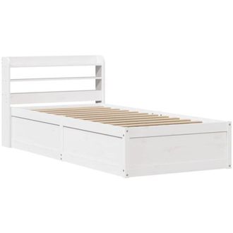 vidaXL Vidaxl - Estructura De Cama Con Cabecero Madera Pino Blanco 75x190 Cm