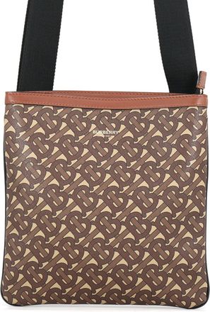 Burberry Beige Black Brown Pvc Leather Shoulder Bag (Pre-Owned)