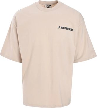 A Paper Kid T-shirt in cotone con stampa - Toni neutri