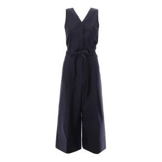Max Mara Poplin Cotton Jumpsuit - female - Max Mara Studio - Jumpsuits - Blue - XS - Jumpsuits & Playsuits