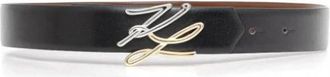 Karl Lagerfeld K/Autograph Reversible Belt - unisex - Riemen - Zwart - 75 CM - Leer - Accessoires