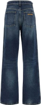 Miu Miu Womens Denim Jeans Bleu Exterior: Cotton Pantaloni Trousers