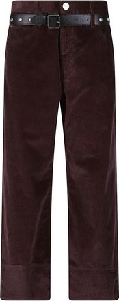 Pinko Cyntia Cropped Wide LEG Pant - female - PINKO - Straight Trousers - Red - W27 - Trousers