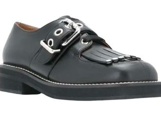 Marni Black Leather Buckle Detail Loafers Size 37