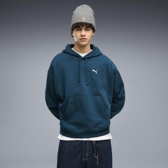 Puma Felpa con cappuccio oversize Essentials da uomo, Abbigliamento, Blu, XXL