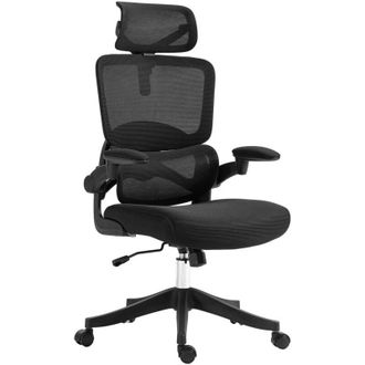 Vinsetto Vinsetto - Sedia Ergonomica con Braccioli Regolabili e Supporto Lombare Nera