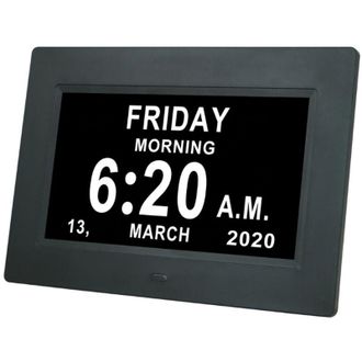 OEM Reloj Digital Hd De 7 Pulgadas Con Calendario, 8 Alarmas Y Atenuaci&oacute;n Autom&aacute;tica - Pantalla De 1024 X 600 - Despertador Para Personas Mayores