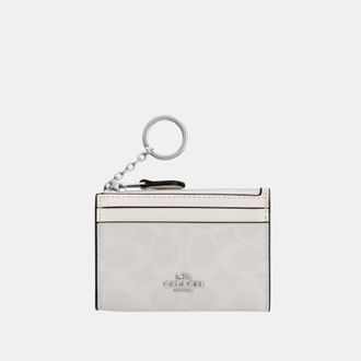 Coach Womens Mini ID Skinny in Signature Canvas - White - One Size