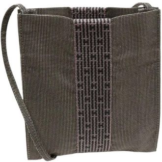 Herm&egrave;s Pre-owned Herline Pochette Canvas Schoudertas - Dames - Pre-owned - Grijs - Maat: ONE Size