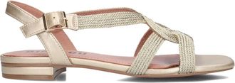 Bibi Lou Schoenen, Dames, Beige, 42 EU, Linnen, Chique platte sandalen voor de zomer