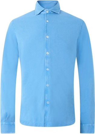 Fedeli Camicia in Cotone a Maniche Lunghe - - Shirts - Uomo - Blu - S