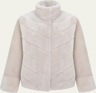 Gorski Reversible Merino Shearling Lamb Chevron Jacket