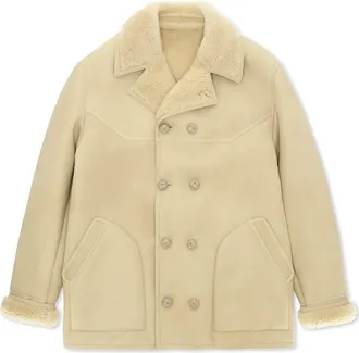 Fortela Shearling Double Breasted Jacket in Beige at Nordstrom, Size 50