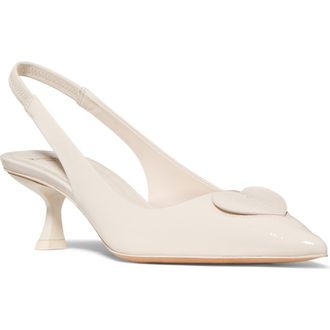 Kate Spade New York lover crinkle patent leather slingback pump in Cream at Nordstrom, Size 9.5