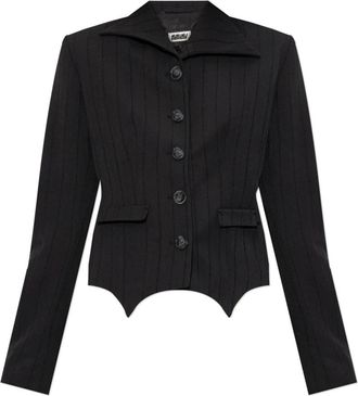 Avavav Nadelstreep Blazer - Dames - Blazers - Zwart - S - Leer - Jassen