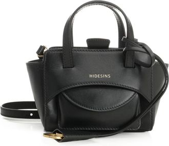 Hidesins Flap XS Leren Handtas - Dames - Handtassen - Zwart - ONE Size - Katoen - Tassen
