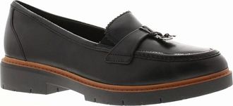 Clarks Womens Clarks Womens Loafers Shoes Westlynn Bella Leather black UK Size - Size: 5