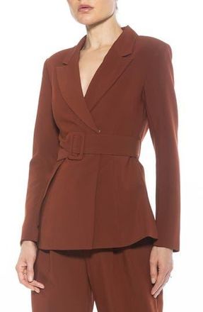 Alexia Admor Janna Longline Blazer in Brown at Nordstrom Rack, Size 12