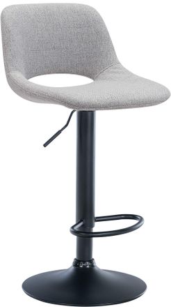 Clp Clp - Taburete De Bar Camden En Tela Gris Claro Metal Negro Mate