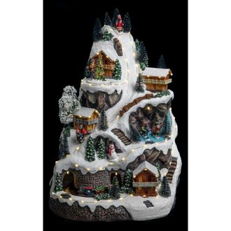 F&eacute;&eacute;ric Lights & Christmas Aldea De Monta&ntilde;a Nevada Luz 75 Led H.44cm Musical - Feeric Lights & Christmas