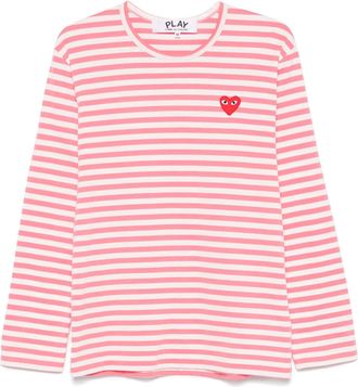 Comme Des Gar&ccedil;ons Maglietta Comme Des Gar&ccedil;ons Play U Emblema rosso lavorato a maglia