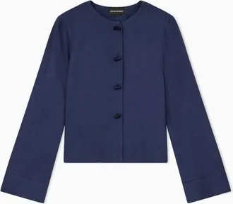 Emporio Armani Micro Leopard Jacquard Fluid Fabric Shirt