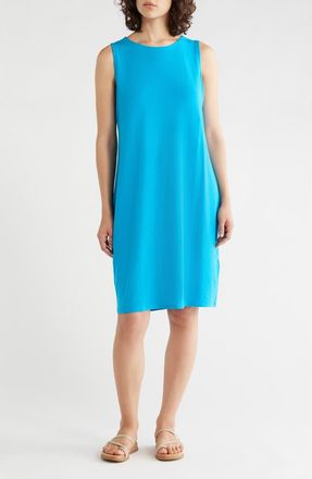 Eileen Fisher Jersey Shift Midi Dress in Oahu Blue at Nordstrom Rack, Size Xx-Small