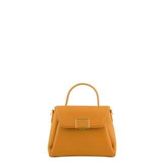 Pourchet Tassen, Dames, Geel, ONE Size, Leer, Carat Petit Port&eacute; Main