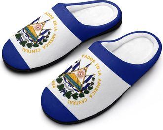 Generic El1 Salvador1 Flag Funny Mens Cotton Slippers Soft Non-Slip Rubber Sole House Slipper Indoor Outdoor