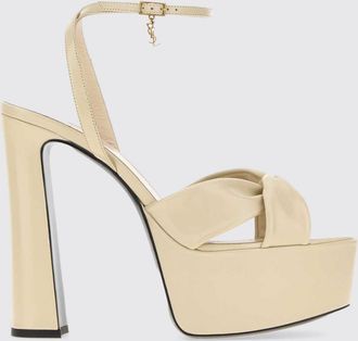 Saint Laurent Sandalo con plateau Franciane in pelle