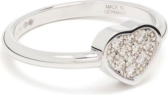 Chopard 18kt white gold My Happy Heart diamond ring - women - 18kt White Gold/Diamond - 53 - Silver